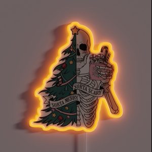 Sorta Scary Sorta Merry Christmas Skeleton RGB Neon Sign
