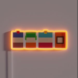 South Park Boys Pixel Art RGB Neon Sign South Park Boys Pixel Art RGB Neon Sign