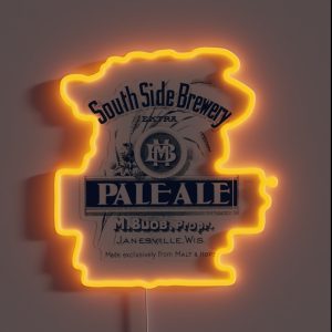 South Side Brewery Pale Ale Janesville Wisconsin RGB Neon Sign South Side Brewery Pale Ale Janesville Wisconsin RGB Neon Sign