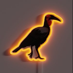 Southern Ground Hornbill Bucorvus Leadbeateri RGB Neon Sign Southern Ground Hornbill Bucorvus Leadbeateri RGB Neon Sign