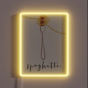 Spaghetti Kitchen Poster Pasta Lovers Poster Restaurant Wall Decor Dining Room Wall Art Housewarming Kitchen Decor RGB Neon Sign