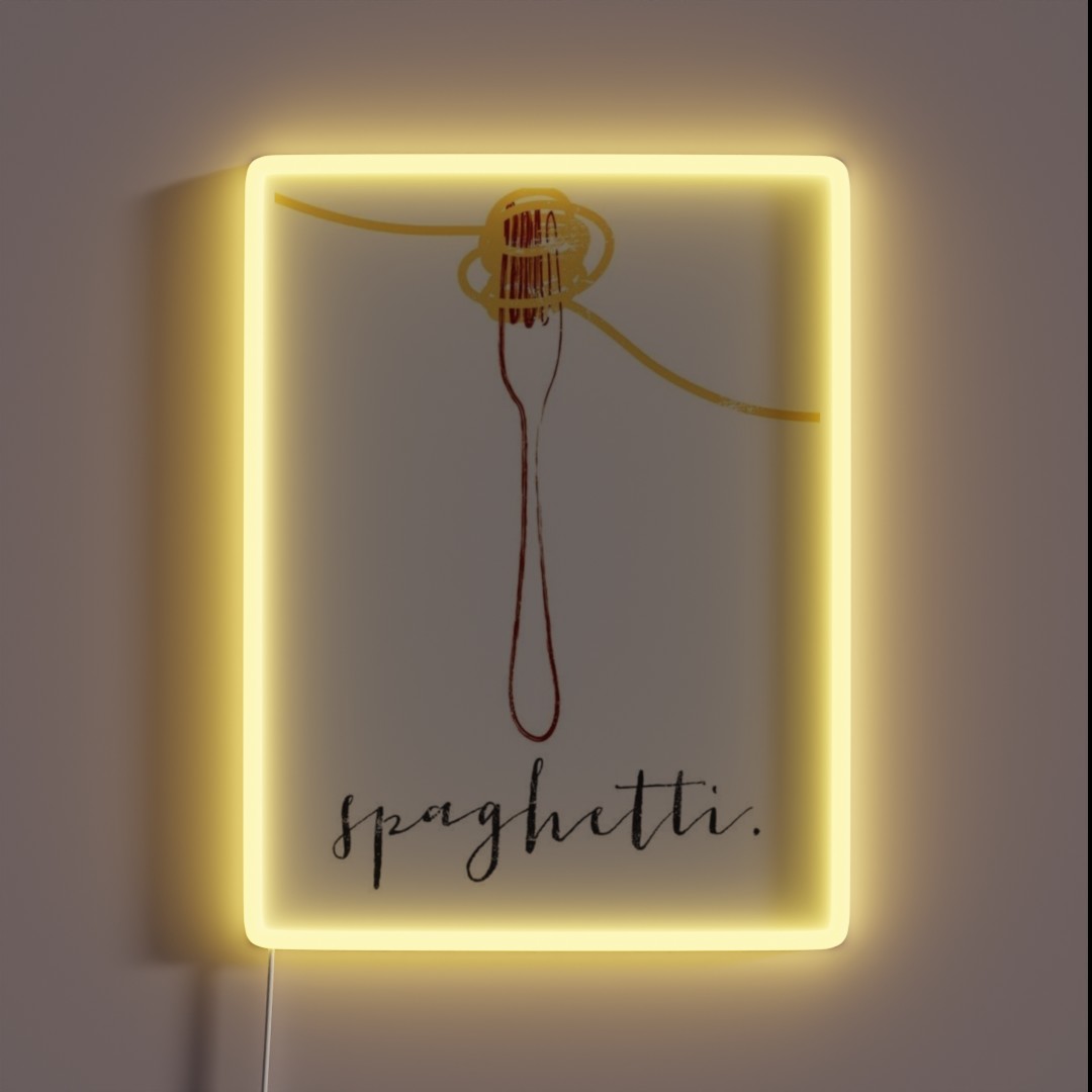 Spaghetti Kitchen Poster Pasta Lovers Poster RGB Neon Sign Spaghetti Kitchen Poster Pasta Lovers Poster RGB Neon Sign