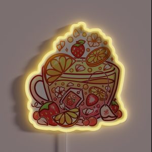 Sparkling Strawberry Lemonade Teacup RGB Neon Sign