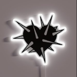 Spikey Black Heart RGB Neon Sign
