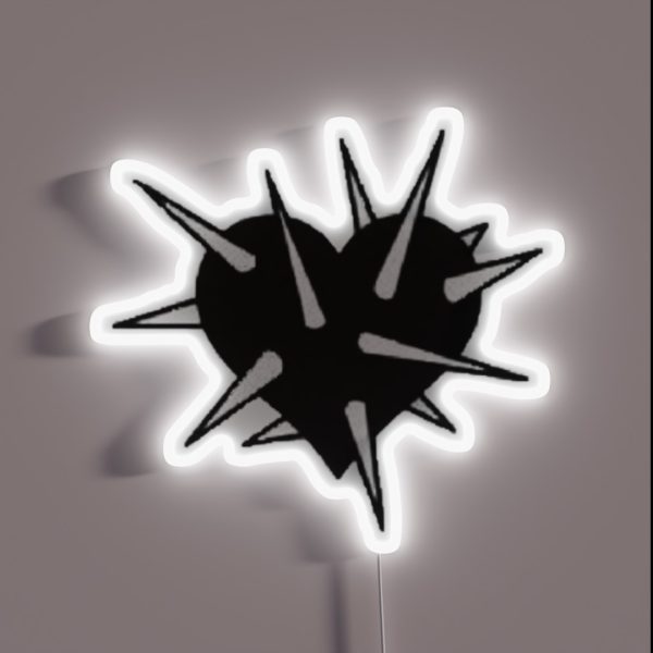 Spikey Black Heart RGB Neon Sign