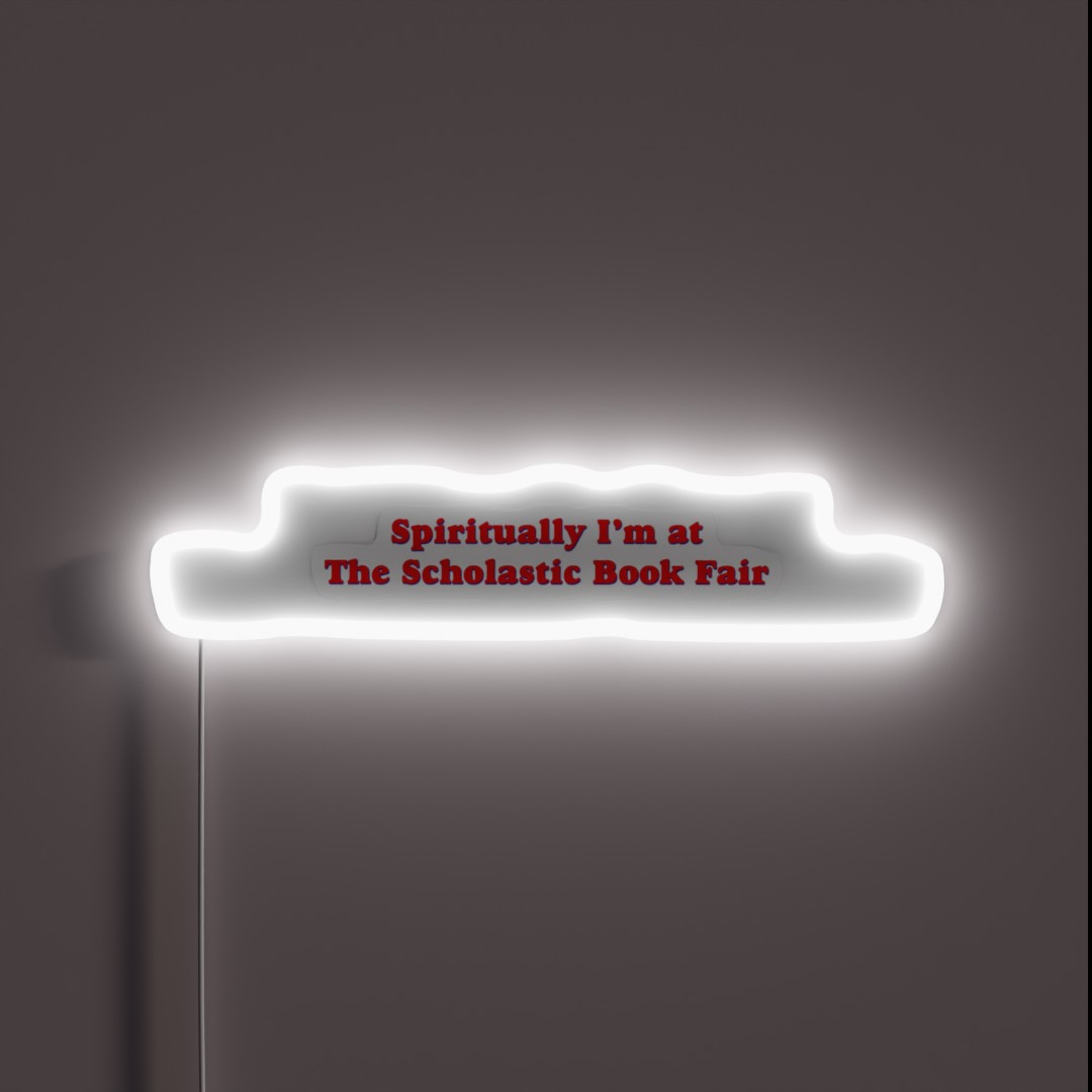 Spiritually I M At The Scholastic Book Fair RGB Neon Sign Spiritually I M At The Scholastic Book Fair RGB Neon Sign