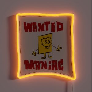 Spongebob Wanted Maniac Poster RGB Neon Sign