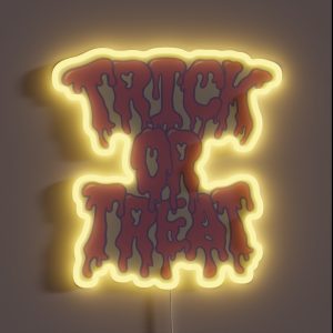 Spooktacular Treats Trick Or Treat Design For Halloween Fun RGB Neon Sign