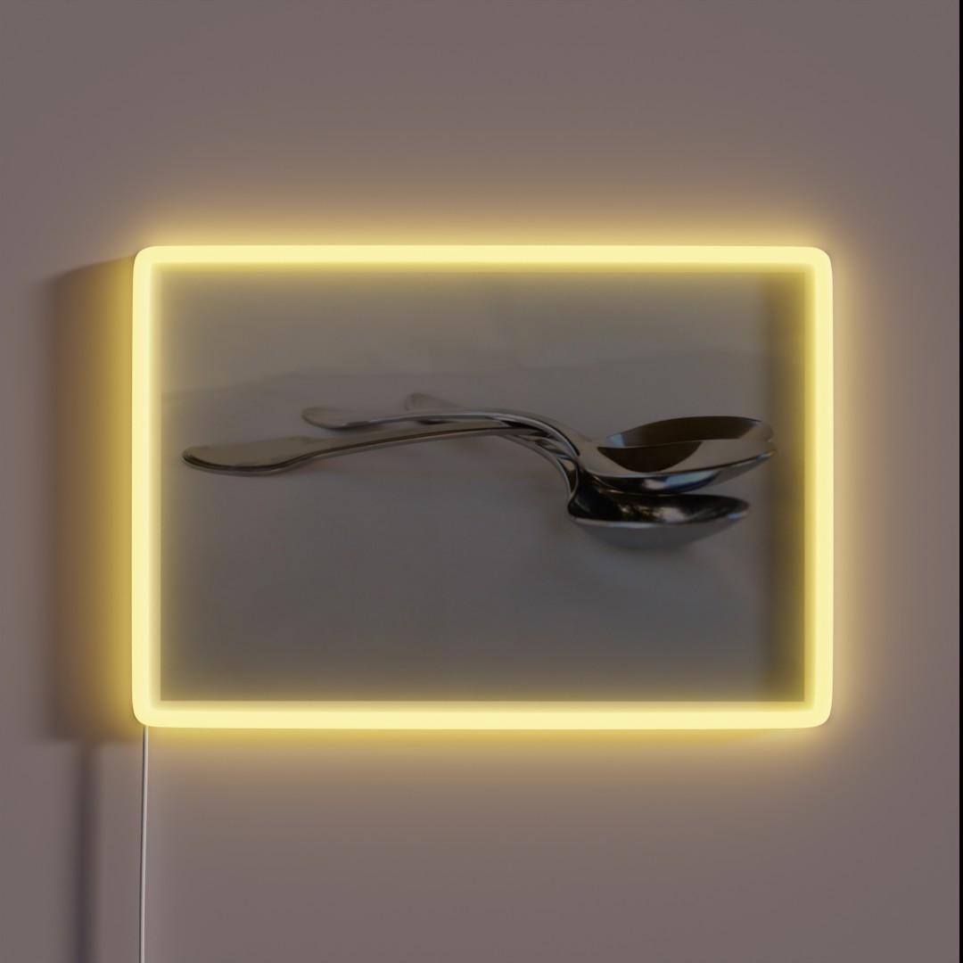 Spoons Silverware Art RGB Neon Sign Spoons Silverware Art RGB Neon Sign