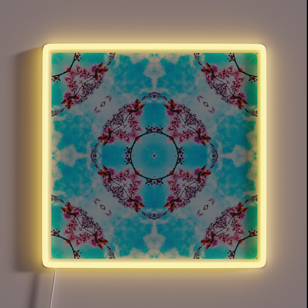 Spring Cherry Blossom Tree Kaleidoscope RGB Neon Sign Spring Cherry Blossom Tree Kaleidoscope RGB Neon Sign