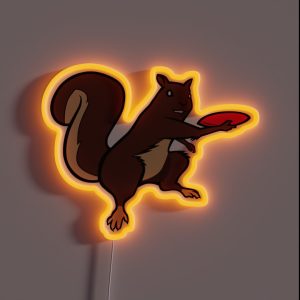 Squirrel Frisbee RGB Neon Sign