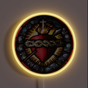 Stain Glass Sacred Heart 2 RGB Neon Sign