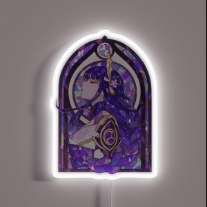 Stained Glass Raiden Shogun RGB Neon Sign