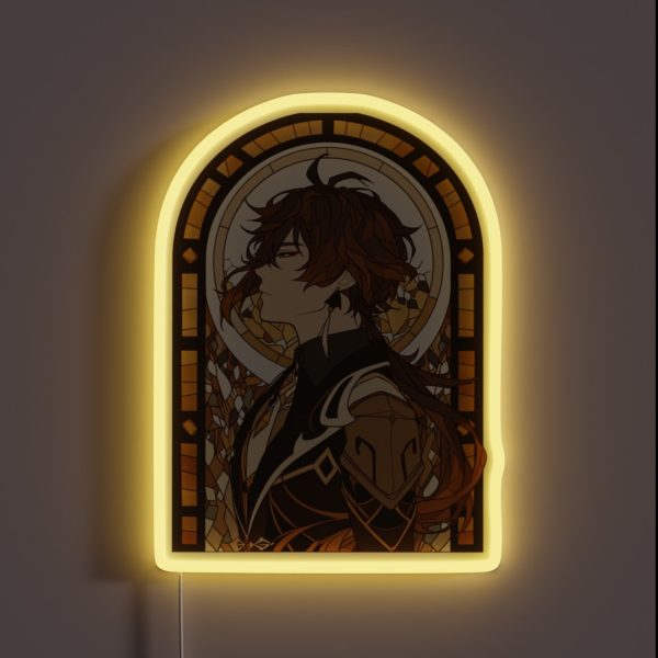 Stained Glass Zhongli RGB Neon Sign