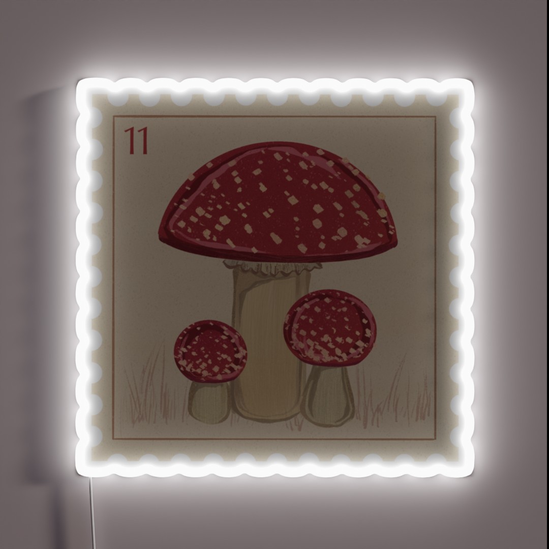 Stamp Amanita Muscaria RGB Neon Sign Stamp Amanita Muscaria RGB Neon Sign