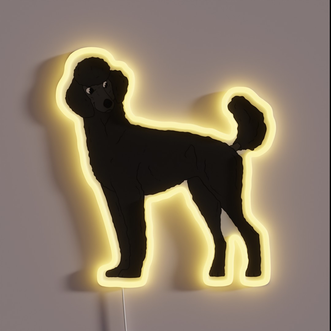 Standard Poodle Black RGB Neon Sign Standard Poodle Black RGB Neon Sign