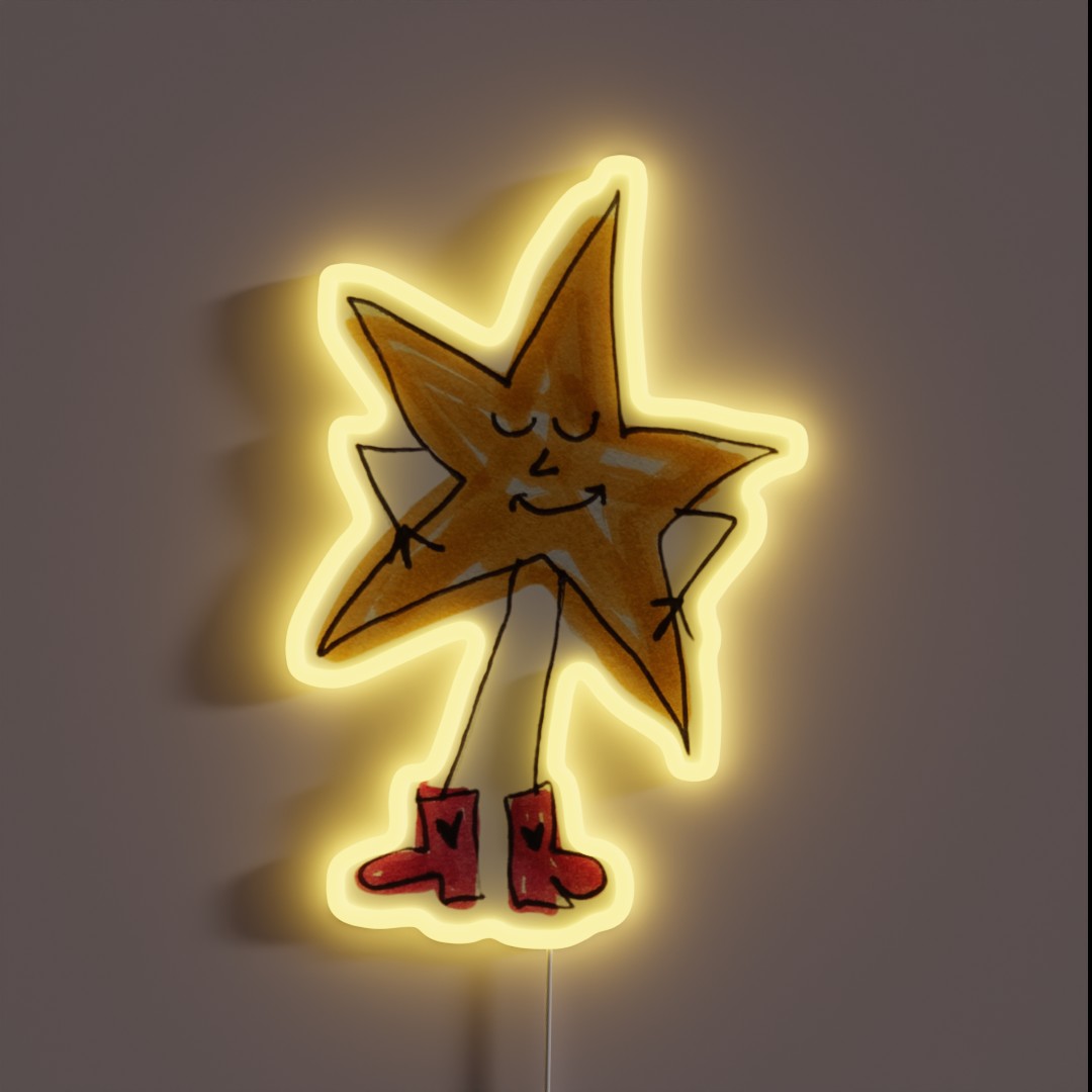 Star Guy With Boots RGB Neon Sign Star Guy With Boots RGB Neon Sign