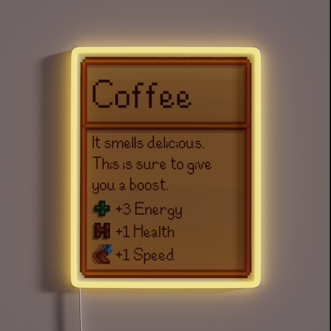 Stardew Valley Coffee RGB Neon Sign Stardew Valley Coffee RGB Neon Sign