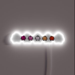Stardew Valley Lesbian Pride Junimos RGB Neon Sign Stardew Valley Lesbian Pride Junimos RGB Neon Sign