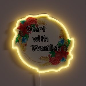 Start With Bismillah Islamic Mug RGB Neon Sign