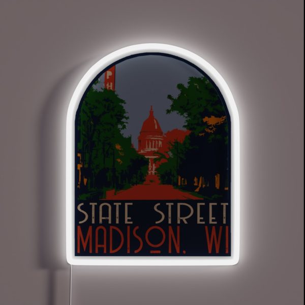 State Street Madison Decal RGB Neon Sign