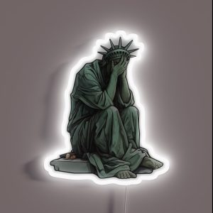 Statue Of Liberty Crying RGB Neon Sign