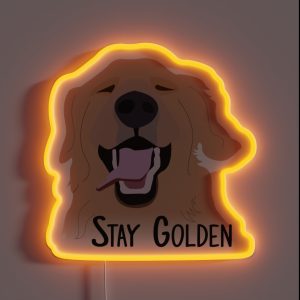 Stay Golden Retriever RGB Neon Sign