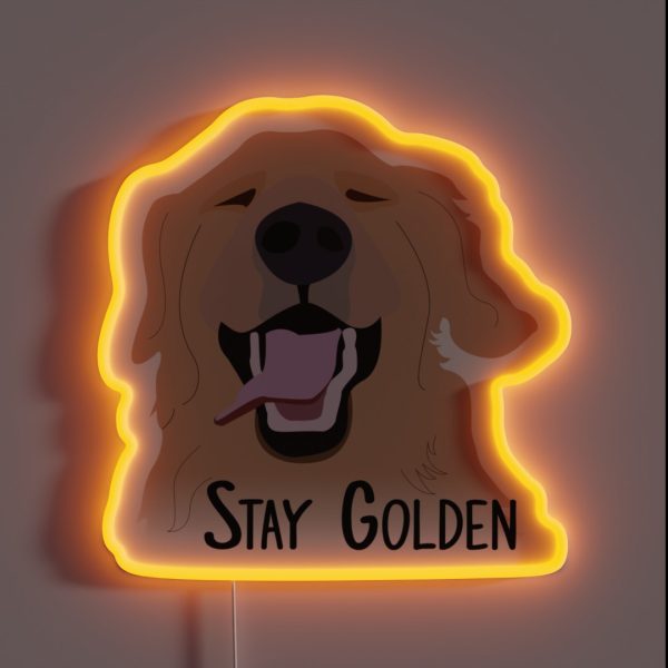 Stay Golden Retriever RGB Neon Sign