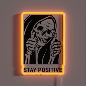 Stay Positive Reaper Waterproof Hydro Flask RGB Neon Sign Stay Positive Reaper Waterproof Hydro Flask RGB Neon Sign