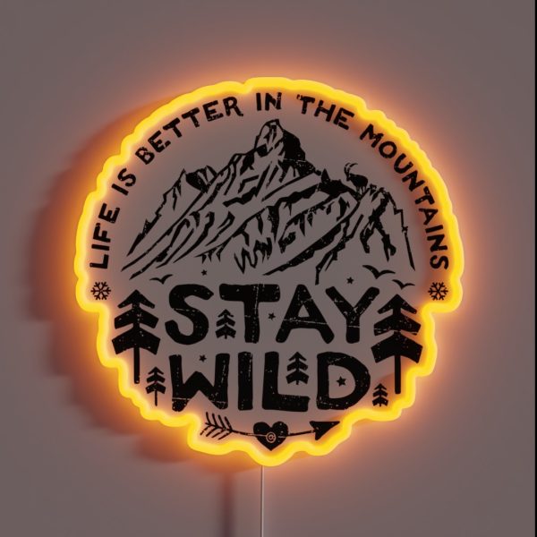 Stay Wild Black RGB Neon Sign