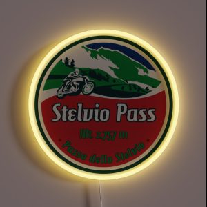 Stelvio Pass Design Italian Flag Colors RGB Neon Sign Stelvio Pass Design Italian Flag Colors RGB Neon Sign