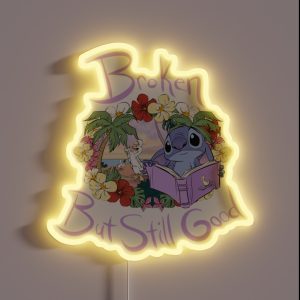 Stitch Longing Broken But Still Good RGB Neon Sign