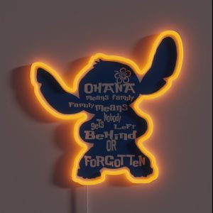 Stitch Ohana Means Family RGB Neon Sign