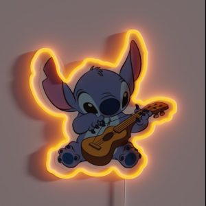 Stitch Playing Ukulele RGB Neon Sign