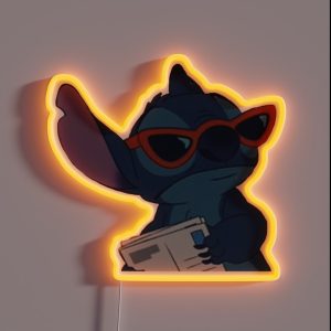 Stitch With Glasses RGB Neon Sign
