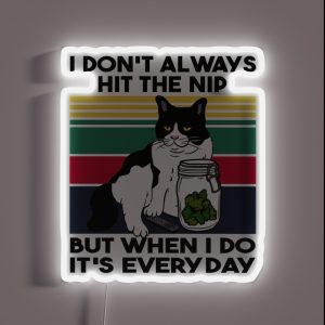 Stoner Cat Funny Cat Loves Weed RGB Neon Sign Stoner Cat Funny Cat Loves Weed RGB Neon Sign