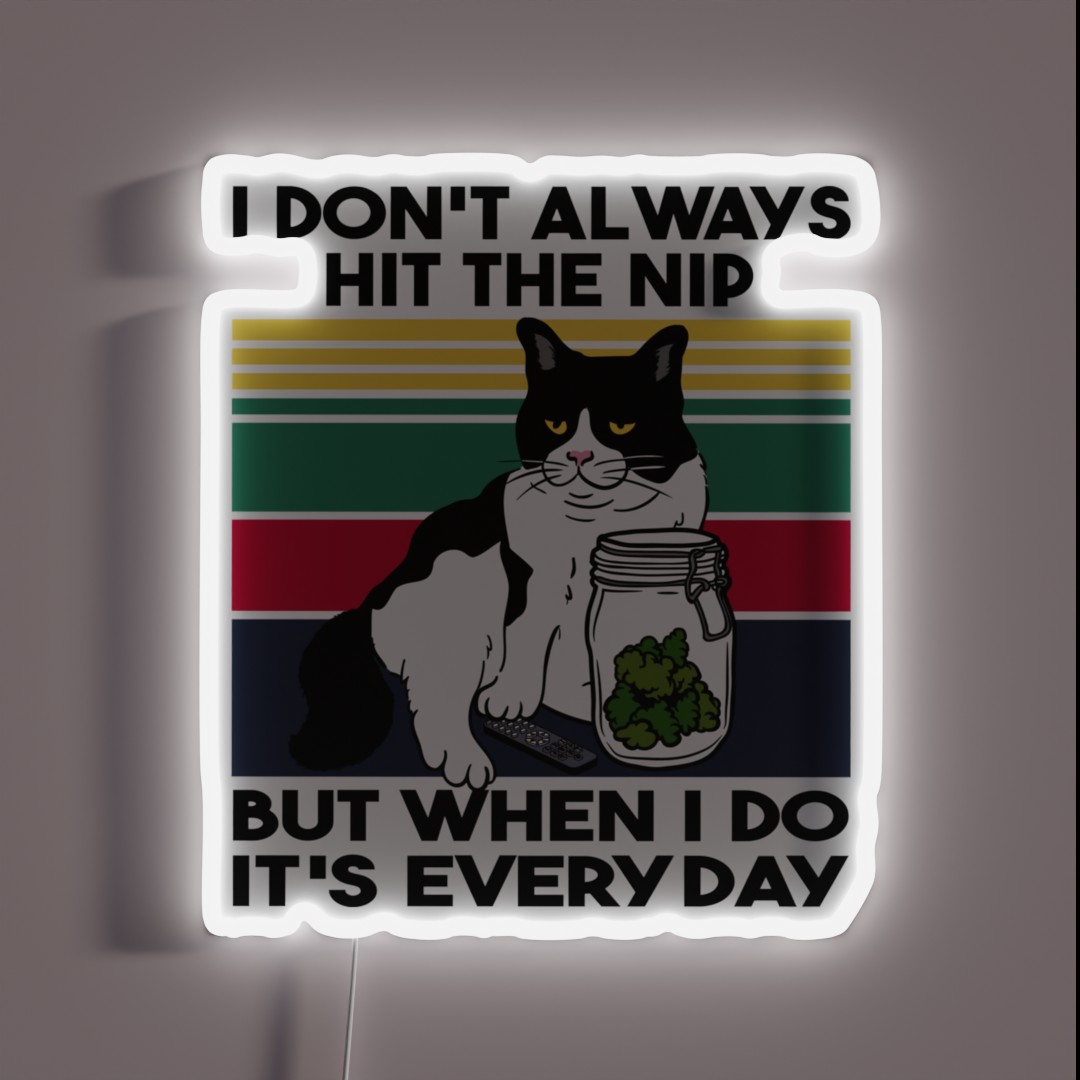 Stoner Cat Funny Cat Loves Weed RGB Neon Sign Stoner Cat Funny Cat Loves Weed RGB Neon Sign