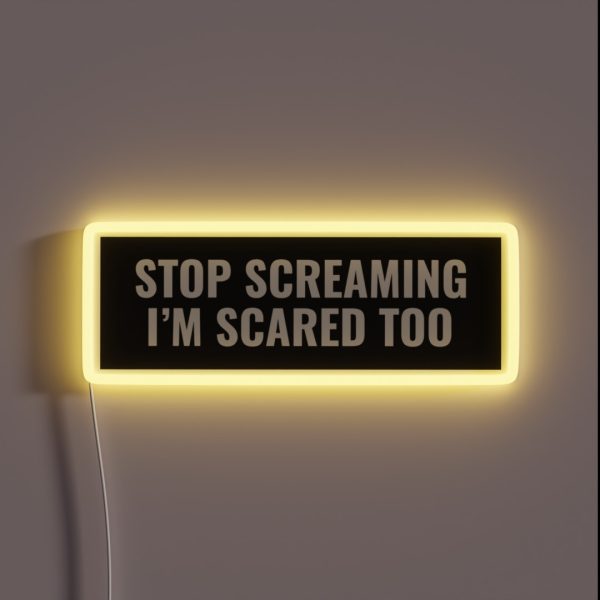 Stop Screaming I M Scared Too RGB Neon Sign
