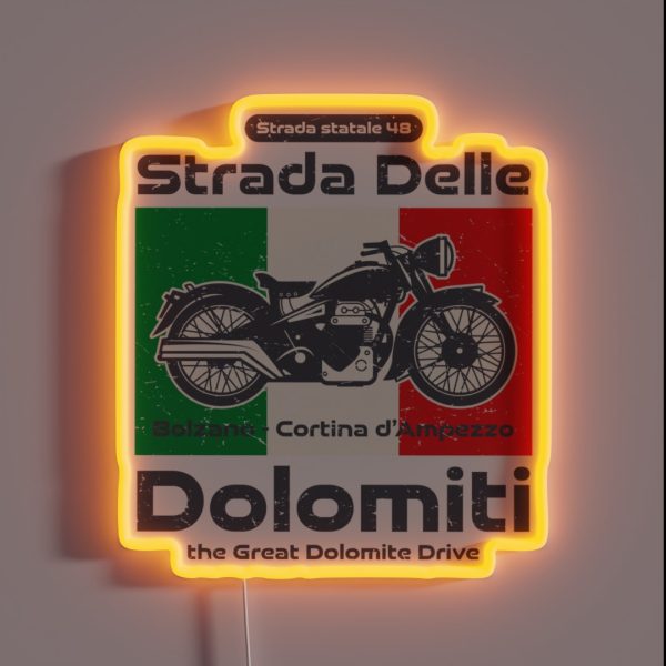 Strada Delle Dolomiti Italy RGB Neon Sign