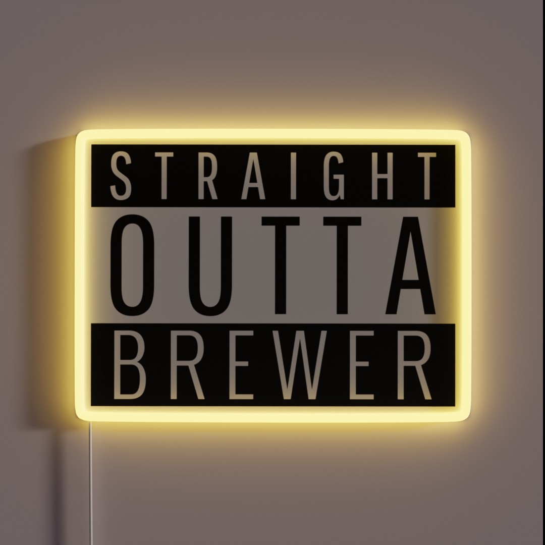 Straight Outta Brewer Maine Brewer ME RGB Neon Sign Straight Outta Brewer Maine Brewer ME RGB Neon Sign