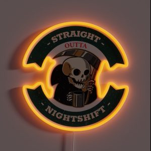 Straight Outta Night Shift Grim Reaper RGB Neon Sign