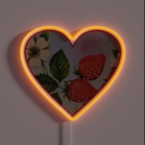 Strawberry And Flower Heart RGB Neon Sign