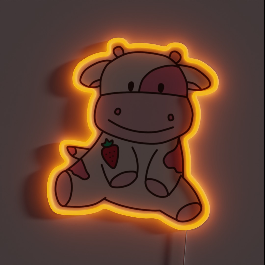 Strawberry Cow RGB Neon Sign Strawberry Cow RGB Neon Sign