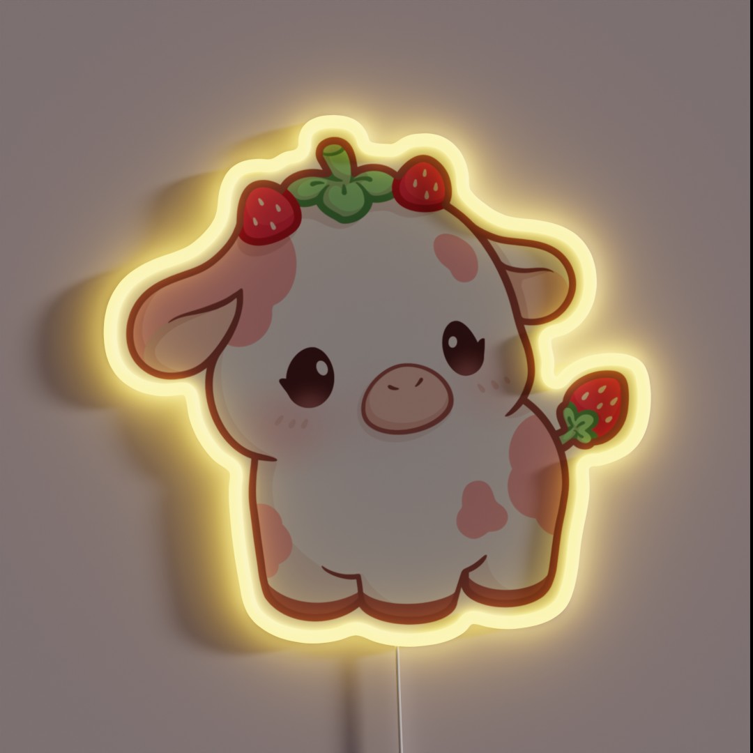 Strawberry Cow RGB Neon Sign Strawberry Cow RGB Neon Sign