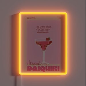 Strawberry Daiquiri Cocktail RGB Neon Sign