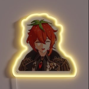 Strawberry Diluc Genshin Impact RGB Neon Sign Strawberry Diluc Genshin Impact RGB Neon Sign