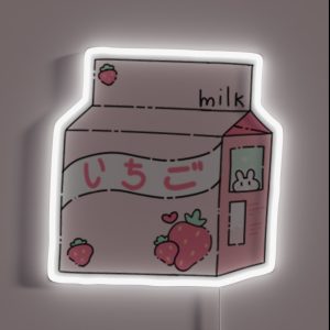 Strawberry Milk RGB Neon Sign