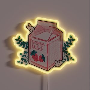 Strawberry Milk RGB Neon Sign