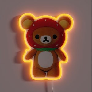 Strawberry Rilakkuma Plush RGB Neon Sign