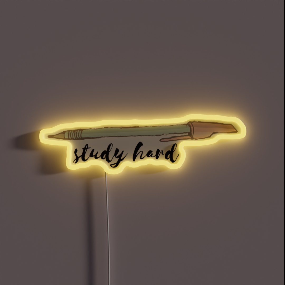 Study Hard RGB Neon Sign Study Hard RGB Neon Sign